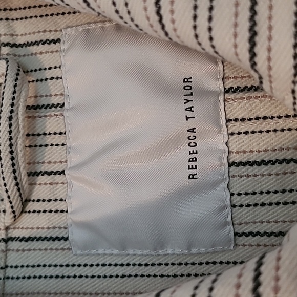 Rebecca Taylor Striped Utilitarian Field Jacket Cotton Twill Sz M As Seen On TV - Picture 3 of 13